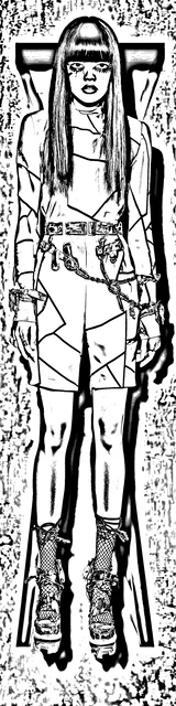 Free colorable bookmarks of a funky artistic woman